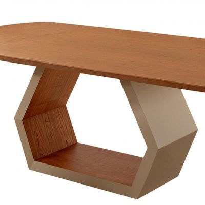 Mesa Para Sala De Jantar Ane Champanhe Com Cinamomo-cinamomo Imbuia