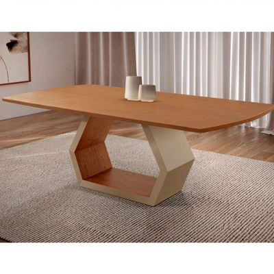 Mesa Para Sala De Jantar Ane Champanhe Com Cinamomo-cinamomo Imbuia