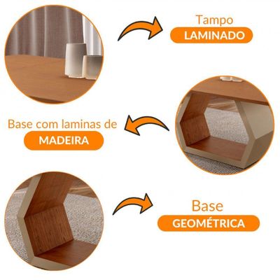 Mesa Para Sala De Jantar Ane Champanhe Com Cinamomo-cinamomo Imbuia