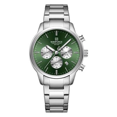 Relogio Masculino Esportivo Casual Quartzo Em Aço Inoxidável 30m À Prova Da Água Verde