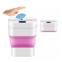 Lixeira Automatica Inteligente Sensor Smart Cesto Retratil A Prova D Agua Viagem Camping Rosa