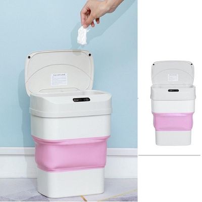 Lixeira Automatica Inteligente Sensor Smart Cesto Retratil A Prova D Agua Viagem Camping Rosa