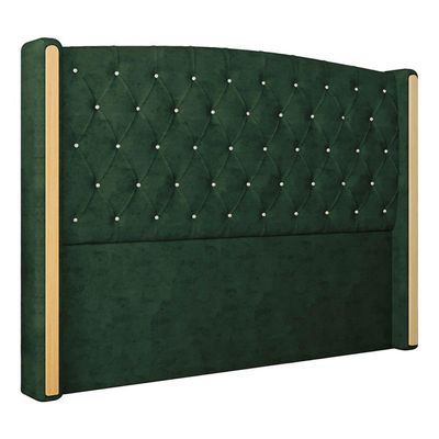 Cabeceira Estofada Casal 140 Cm Zirconio Veludo Verde