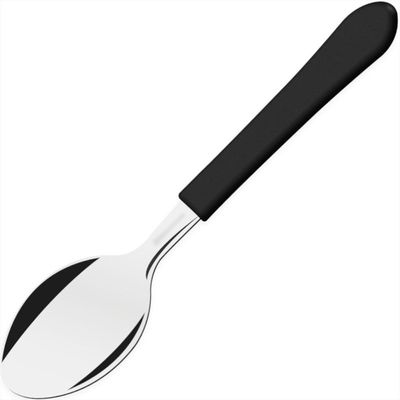 Colher De Mesa Em Aço Inox E Cabo Preto Da Linha Leme - 23183400 - Tramontina Colher De Mesa Inox Leme 23183-400 Tramo
