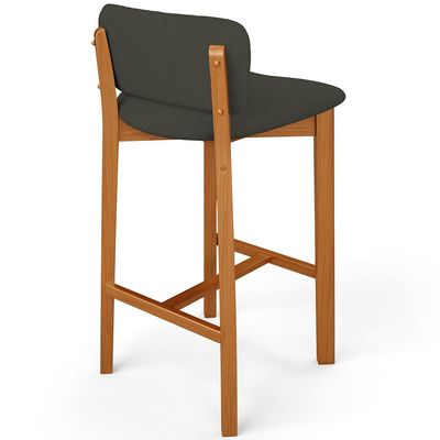 Banqueta Alta Para Cozinha Sala de Jantar Bar Dara L02 Linho Verde-Musgo - Lyam Decor