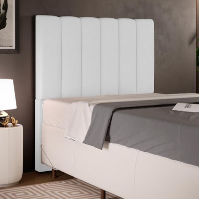 Cabeceira Cama Box Solteiro 100 cm Dália W01 Facto Branco - Lyam Decor