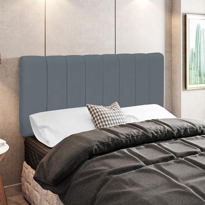 Cabeceira Cama Box Painel Casal Queen 160 cm Dubai W01 Suede Cinza - Lyam Decor