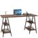 Kit Mesa Cavalete 150 cm com Estante 3 Prateleiras Estilo Industrial Form C01 Nogal - Lyam Decor
