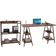 Kit Mesa Cavalete 150 cm com Estante 3 Prateleiras Estilo Industrial Form C01 Nogal - Lyam Decor
