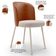 Kit 5 Cadeiras Sala de Jantar Estofada Gavi Arena L02 Couríssimo Camel Bouclê Creme - Lyam Decor