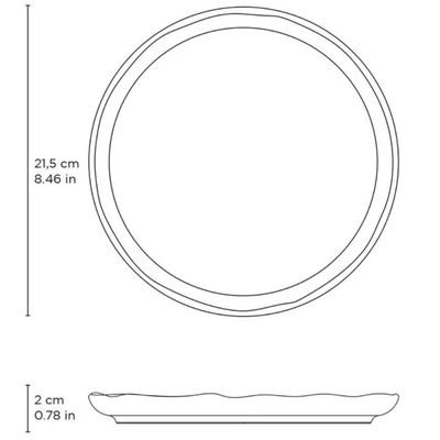 Jogo 12 Pratos de Sobremesa 21,5cm Cerâmica Stoneware Porto Brasil Mesa Posta