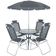 Conjunto Noronha 4 Cadeira em Aluminio + Mesa + G-sol Cinza Bel Único