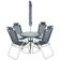 Conjunto Noronha 4 Cadeira em Aluminio + Mesa + G-sol Cinza Bel Único