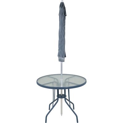 Conjunto Noronha 4 Cadeira em Aluminio + Mesa + G-sol Cinza Bel Único