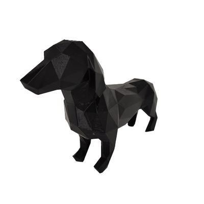 Salsicha Dachshund 21cm Cachorro 3D Objeto Decorativo Preto