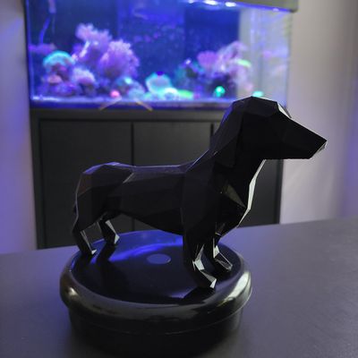 Salsicha Dachshund 21cm Cachorro 3D Objeto Decorativo Preto