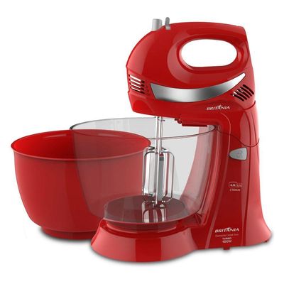Batedeira Britânia Diamante Cristal Duo Turbo Vermelha 400W 110V
