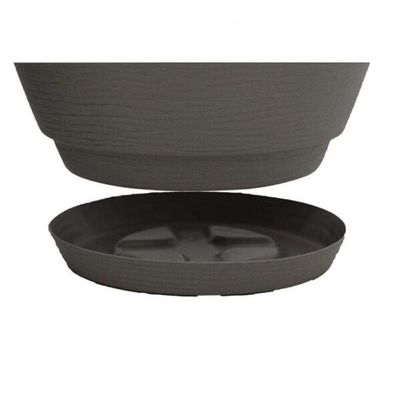 Vaso Tramontina Asteca Em Polietileno Concreto Com Prato 38cm