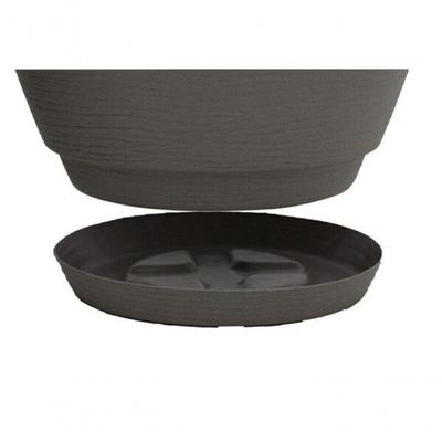 Vaso Tramontina Asteca Em Polietileno Concreto Com Prato 32cm