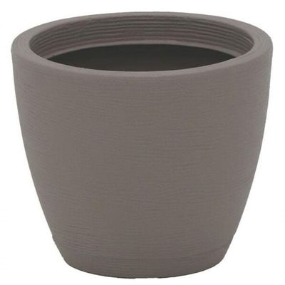 Vaso Tramontina Asteca Em Polietileno Concreto Com Prato 32cm