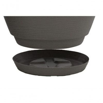 Vaso Tramontina Asteca Em Polietileno Concreto Com Prato 24cm