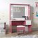 Penteadeira Infantil Helena Led E Banqueta Rosa-branca