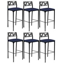 Kit 6 Banquetas Luiza Azul Marinho-gat Magazine