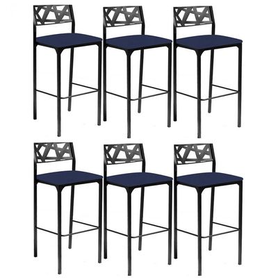 Kit 6 Banquetas Luiza Azul Marinho-gat Magazine