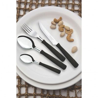 Colher De Mesa Tramontina Inox New Kolor Preta