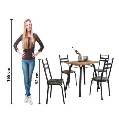 Conjunto De Mesa Sala De Jantar Com 4 Cadeiras