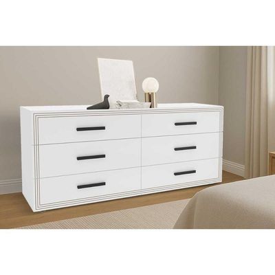 Cômoda De Quarto Valência C- 6 Gavetas Branco - Politorno