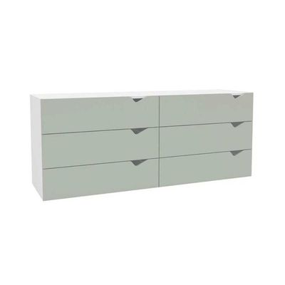 Cômoda De Quarto Porto C- 6 Gavetas Branco-azul - Politorno