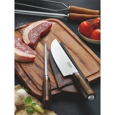 Jogo De Facas Tramontina Aço Inox Polywood Castanho 2 Peças