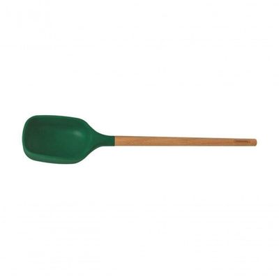 Colher Para Servir Tramontina Live Em Silicone Verde Com Cabo De Madeira