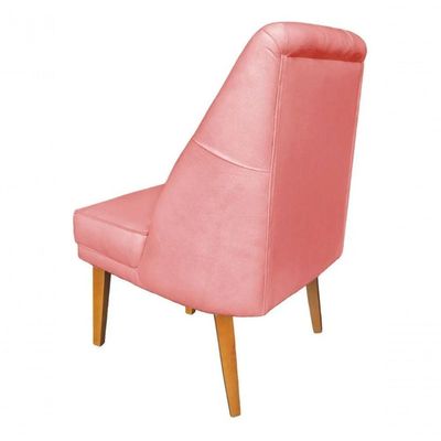Cadeira Para Sala De Jantar Escritório Estofada Berlim Retro Suede Rosa Bebê Eli Móveis E Decoração