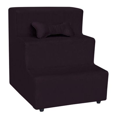 Escadinha Pet 3 Degraus Cachorro E Gato Veludo Roxo