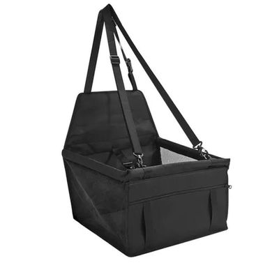 Cadeirinha Pet Transporte Assento Cachorro Gato Carro Viagem Passeio Dobrável Com Bolso Preta