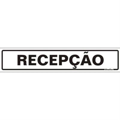 Placa De Poliestireno Auto-adesiva 5x25cm Recepção - 200 Av - Sinalize Placa 5x25 Recepcao 200av Sinalize