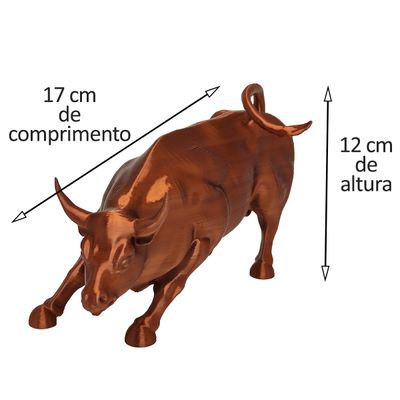 Touro Wall Street Estátua Impressão 3D Cor Bronze Cobre Bolsa de Valores