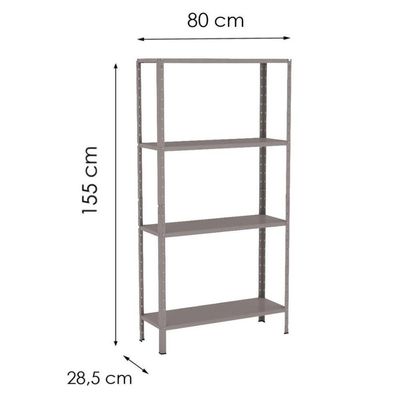 Estante Aço 4 Prateleiras Eaf006 Cinza
