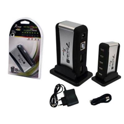 Mini Hub USB 2.0 Com 7 Portas em Torre com Fonte De Alimentação