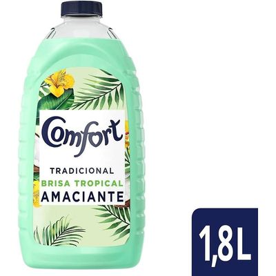 Kit com 2 Amaciante Comfort de Roupa Brisa Tropical Com Toque De Coco Frasco 1,8L