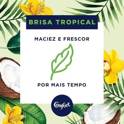 Kit com 2 Amaciante Comfort de Roupa Brisa Tropical Com Toque De Coco Frasco 1,8L