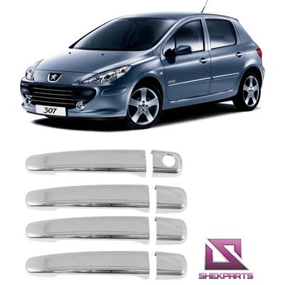 Aplique Cromado Maçaneta Peugeot 307 Citroen C3 2003 à 2012 4 Portasb