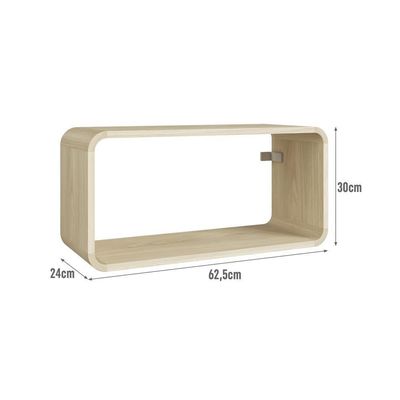 Nicho Prateleira Decorativa Infantil 62,5x30cm Organizador Para Quarto E Decoração Carvalho Araguaia