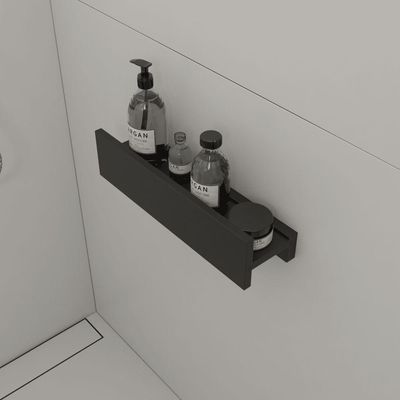 Porta Shampoo Linear 40cm Preto Fosco