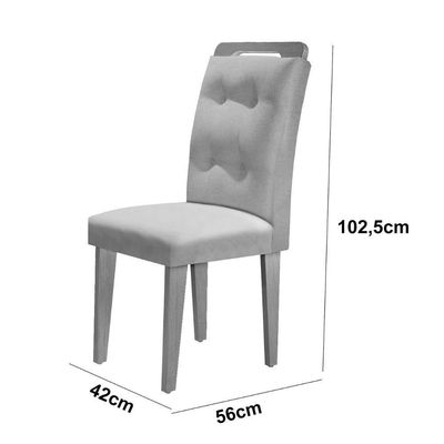 Mesa Sala De Jantar Carol 180cm E 6 Cadeiras Carol Moderna Veludo Creme/off White/imbuia