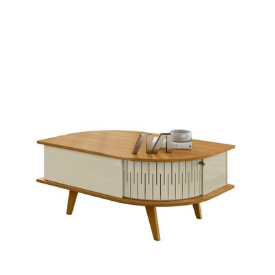 Mesa De Centro Nevada Com Tampo Decorativo Cumaru-opala