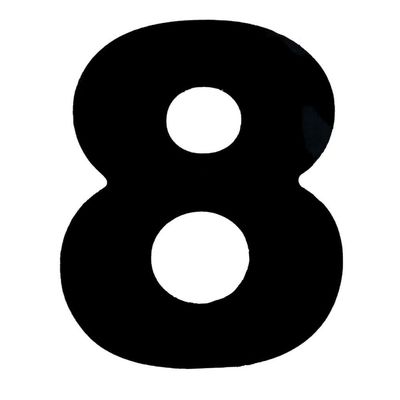 Número 8 Em Acm Preto 185mm - 685-8 - Numeral