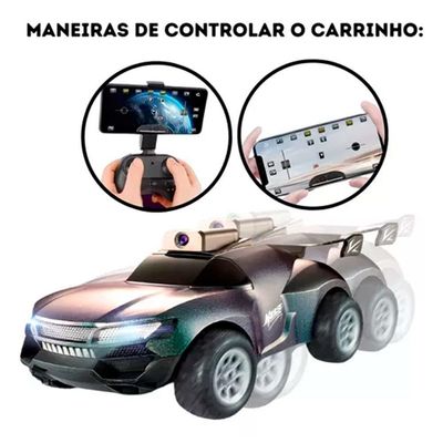 Carrinho Controle Remoto Com Câmera Wifi Carro Recarregavel Cor Gradiente